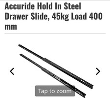 Accuride Hold In Steel Drawer Slide, 45kg Load 400mm - Rs Components 297-8208