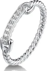 VVS1 D 925 Silver Moissanite Ring Size 7 Twisted Band Diamond Look Stackable