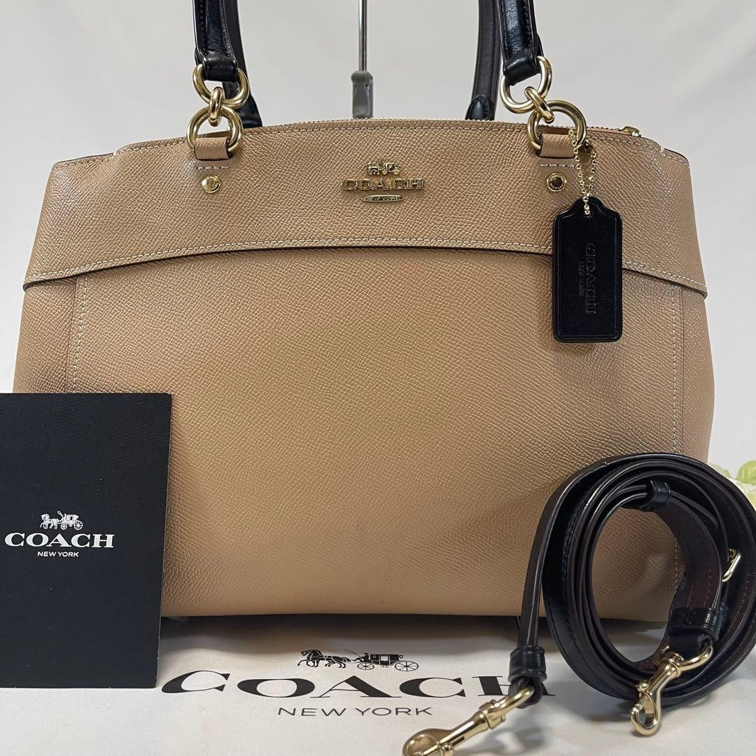 Level COACH 31989 Brook Carryall 2way Handbag Shoulder Bag Leather Handheld Cro