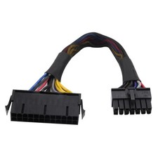 24 Pin to 14 Pin ATX PSU Main Power Adapter Braided Sleeved Cable for Q77