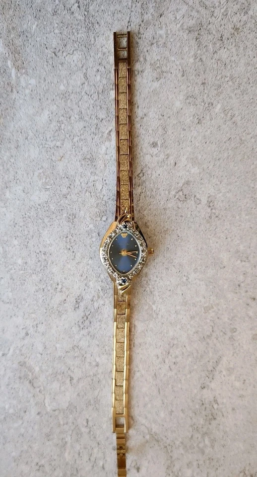Reloj Jules Jurgensen Suizo Diamante Zafiro Bisel Cuarzo Vintage Batería Nueva Foto 2 de 4