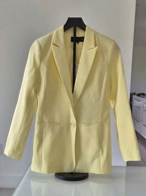 Endless Rose Single Breasted Blazer In Lemon XS