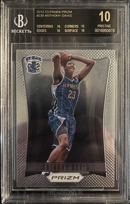 2012 Panini Prizm #236 Anthony Davis Rookie RC BGS 10 BLACK LABEL 
