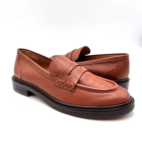 Madewell Vernon Leather Penny Loafers Dried Maple Size 8.5