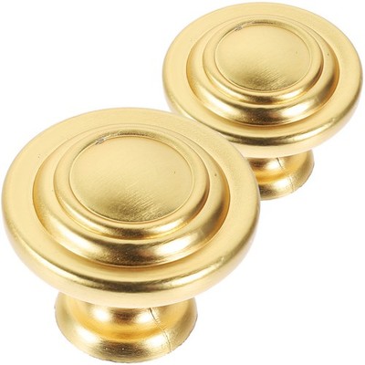 2Pcs Modern Golden Door Knobs Metal Pulls for Cabinets and Wardrobe Handles