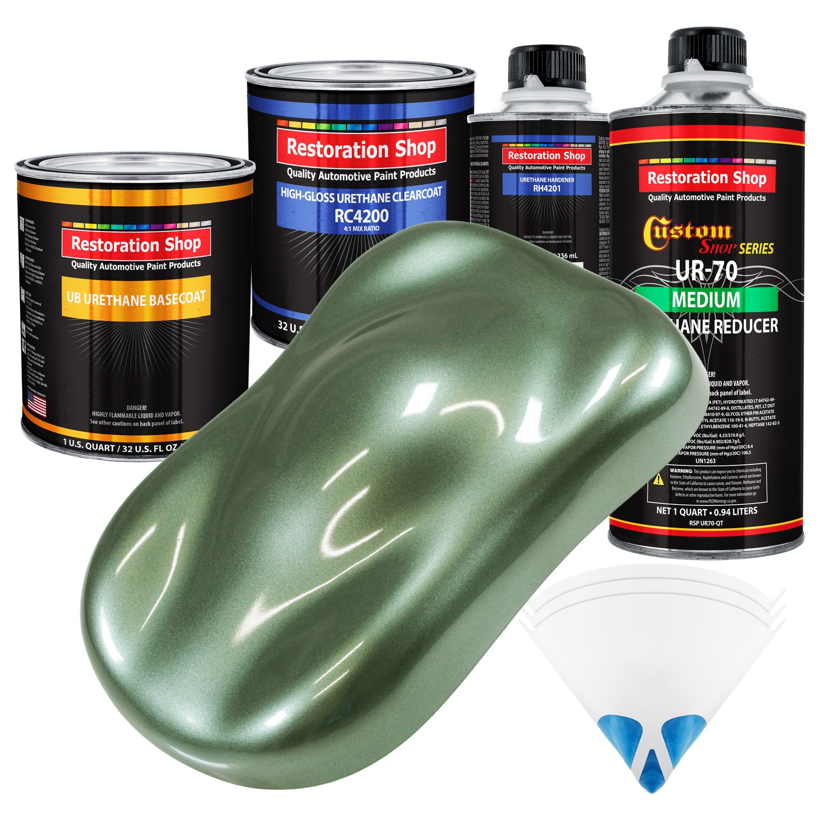 Fern Green Metallic Urethane Basecoat Clearcoat Auto Paint Kit