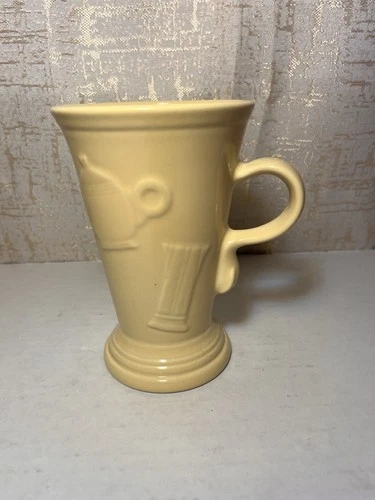 HLC Fiesta Ware Retired Sunflower Yellow 18 Oz Pedestal Mug Latte Cup