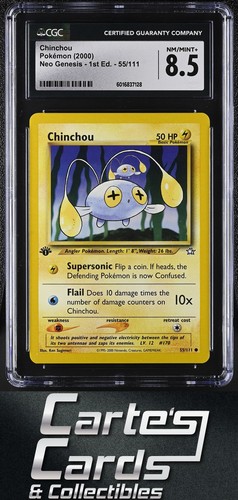 Chinchou (1st Edition) graded CGC 8.5 for sale on eBay