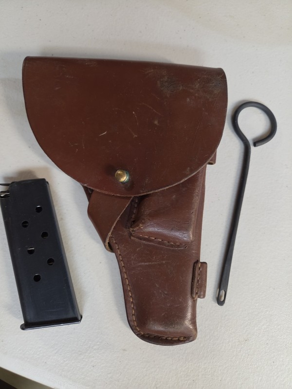 Yugoslavian M57 Tokarev Holster TT33 Tan Leather Right Hand with Magazine 