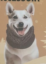 Dog Pet Pull Over Scarf Knit Black and Reflective White Pattern Size M/L New