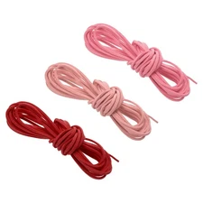 3 Pcs 3mm x 5 Yards Leather Cord for Necklace Bracelet, Red/Pink/Dark Pink
