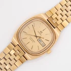 Vintage Omega Seamaster Gold Plated & S/S Quartz Wristwatch, Keeps Time