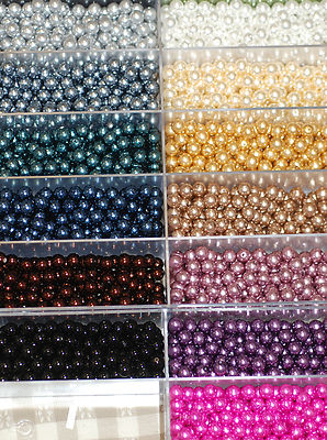 Kristallglasperlen mit Perlenschimmer in tollen Faben 8mm Packung á 20 Perlen