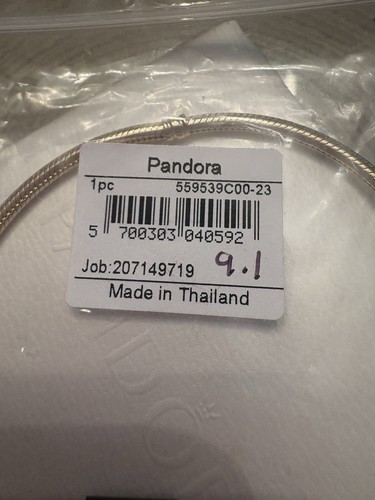 Pandora Momentos Oro Sólido 14k Cierre Corazón Serpiente Cadena Pulsera 23 cm / 9 pulgadas - Imagen 5 de 8