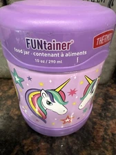 Kids Unicorn Thermos Lavender 10oz FUNtainer Food Jar Insulated Cup. Girls.