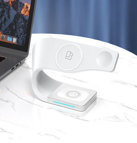 4 in 1 Wireless Charging Station Charger Dock Pad For AirPods iPhone Apple Watch - Photo 11 sur 13