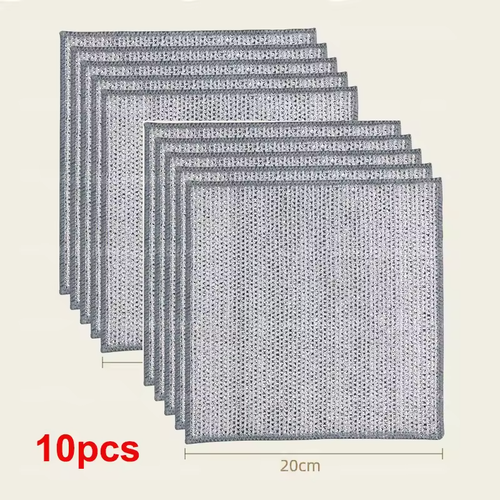 10pcs Cleaning Cloth Non-Scratch Steel Wire Dish Towel Microfiber Washing Rags - Picture 6 of 6