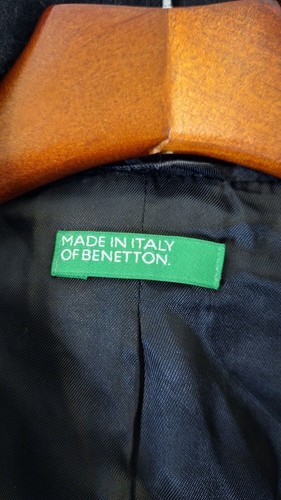 Vtg MADE IN ITALY OF BENETTON Wool Blend Peacoat Women"s Sz S (IT 40) Classic - Picture 4 of 12