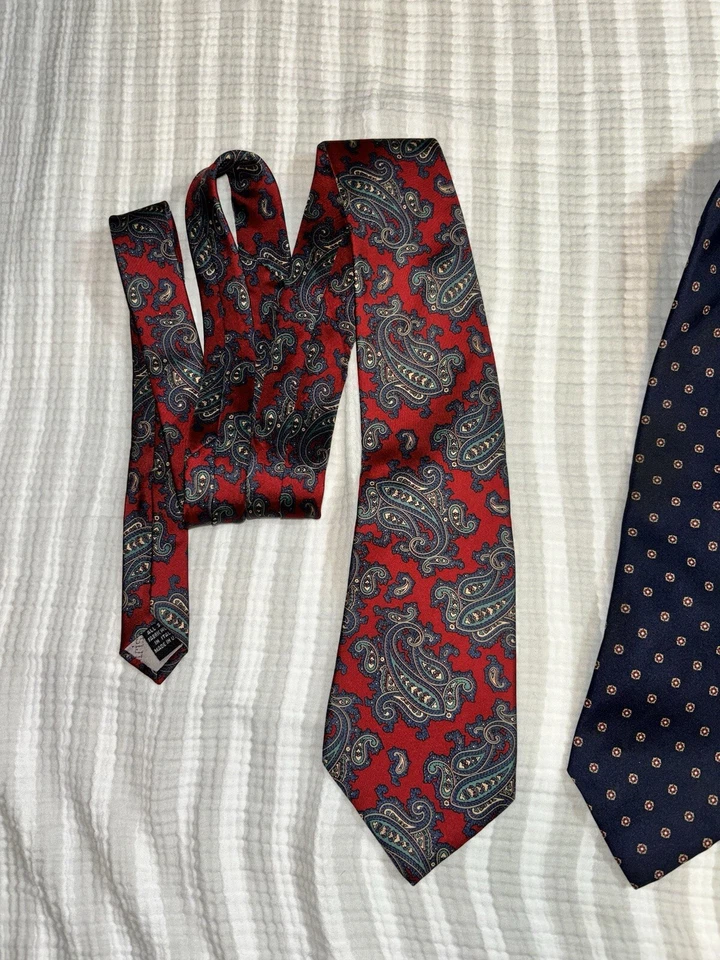 Винтажный Christian Dior 100% шелк галстуки сделано в Италии набор из 2 - Изображение 2 из 4