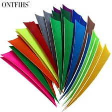 50Pcs ONTFIHS New 5 Inch Arrow Feather Fletchings 5" Archery Vanes For DIY