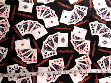 1 yd 100 Cotton Fabric "Royal Flush Lucky Streak Print" by Shamash Son