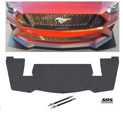 GT350R style FRONT SPLITTER+ 2 RODS for 2018-2023 MUSTANG GT Performance Pack