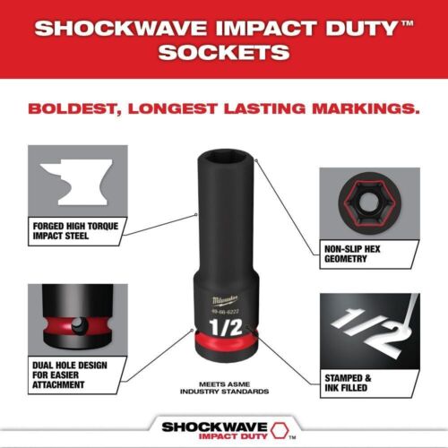 Milwaukee 49-66-6804 SHOCKWAVE Impact Duty Socket 1/2 in SAE PACKOUT (Set of 27) - Picture 3 of 4