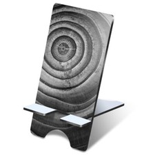 1x 3mm MDF Phone Stand BW - Tree Trunk Wood Section Rings #37763