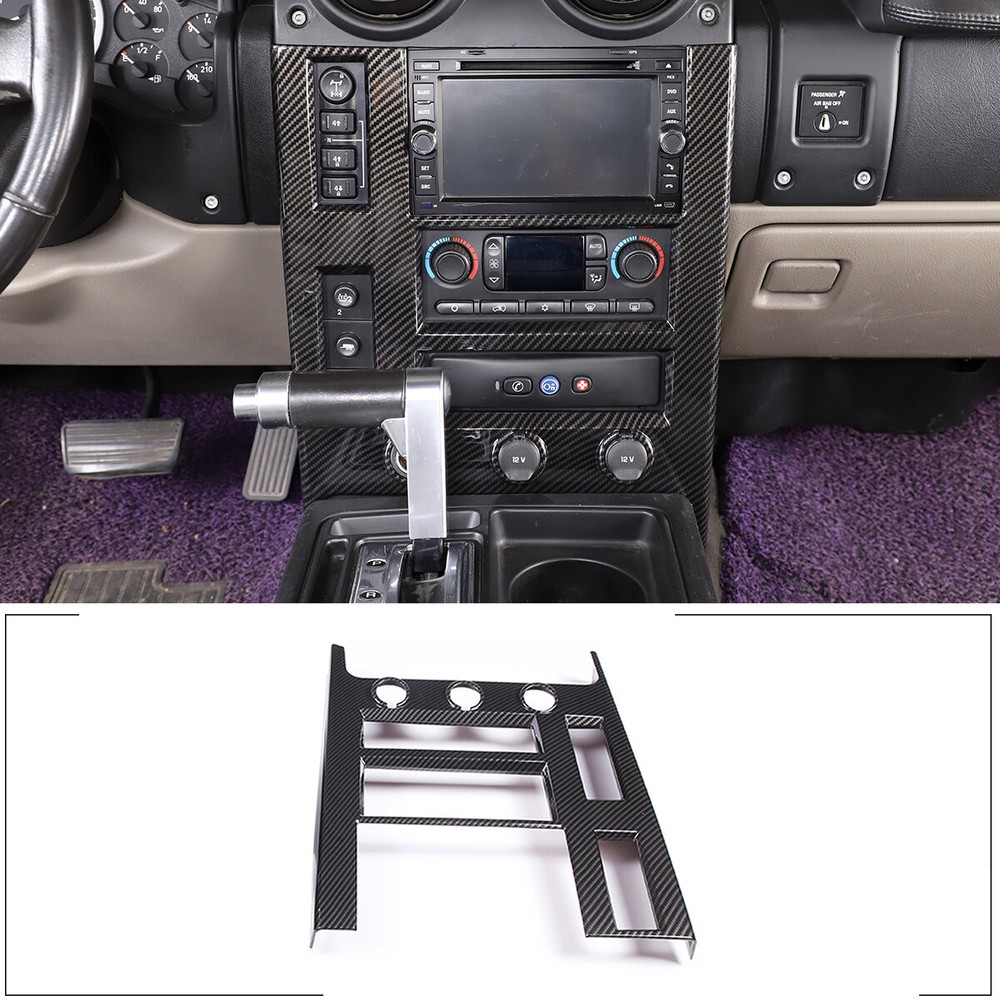 ABS Carbon Car Center Console Frame Cover Accessories Trim For Hummer H2 2003-07