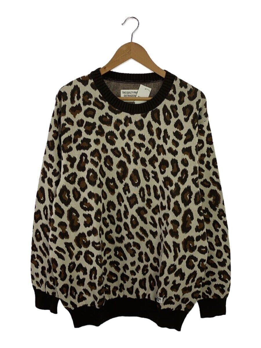 WACKO MARIA Knit Sweater XL Cotton BRW Leopard 23SS-WMK-KN15 WACKO MARIA Knit Sweater XL Cotton BRW Leopard 23SS-WMK-KN15