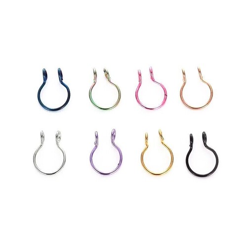 Septum Silver On Clip Fake Jewelry Pierced Nose Cuff Ring Piercing Non Fake Ring - Picture 8 of 20