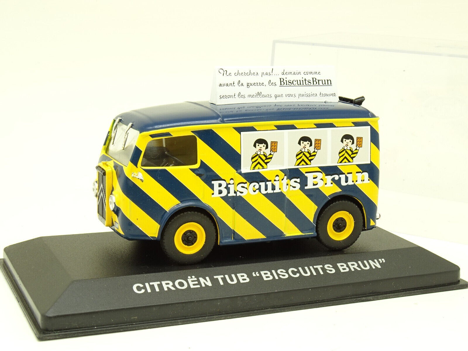Citroën TUB Biscuits Brun miniature jaune et marron 1/43 en métal