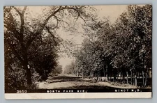 Minot North Dakota ND North Park Ave Real Photo Postcard RPPC 1909 Flag Cancel