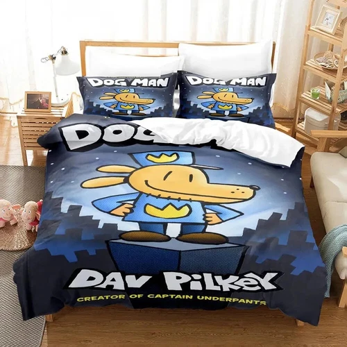 Cartoon Dog Man Bedding Set | Cartoon Bedding Set For Kids | Gift For Kids