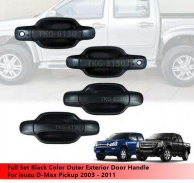 Full Set Black Outer Outside Door Handle For Isuzu Dmax Pickup 2003 - 2011