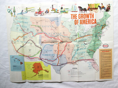 1960 Esso Get Out and Vote Growth of America Map Election Facts Figures Pamphlet