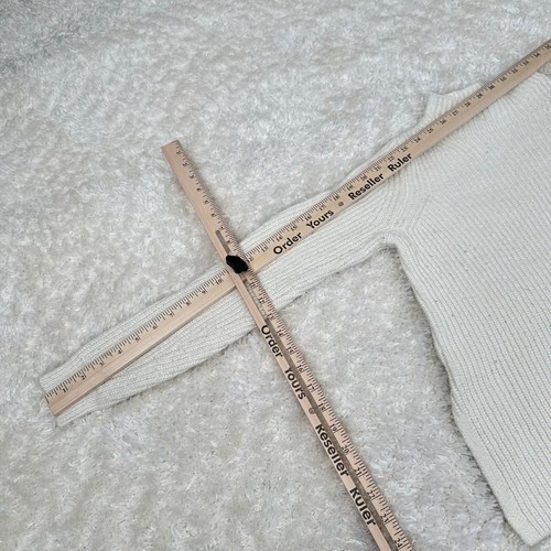 Suéter Loft Para Mujer XS Crema Acanalado Cuello Simulado Mezcla Algodón Cápsula Cómodo Informal - Imagen 6 de 11