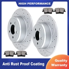 Rear Solid Brake Rotors Discs & Pads for V6 RWD Challenger Charger 300 Brakes