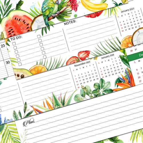 Tropical Floral 2025 Wall Calendar - Jan 2025 - Dec 2025, Dates Notes To-Do List - Picture 5 of 12