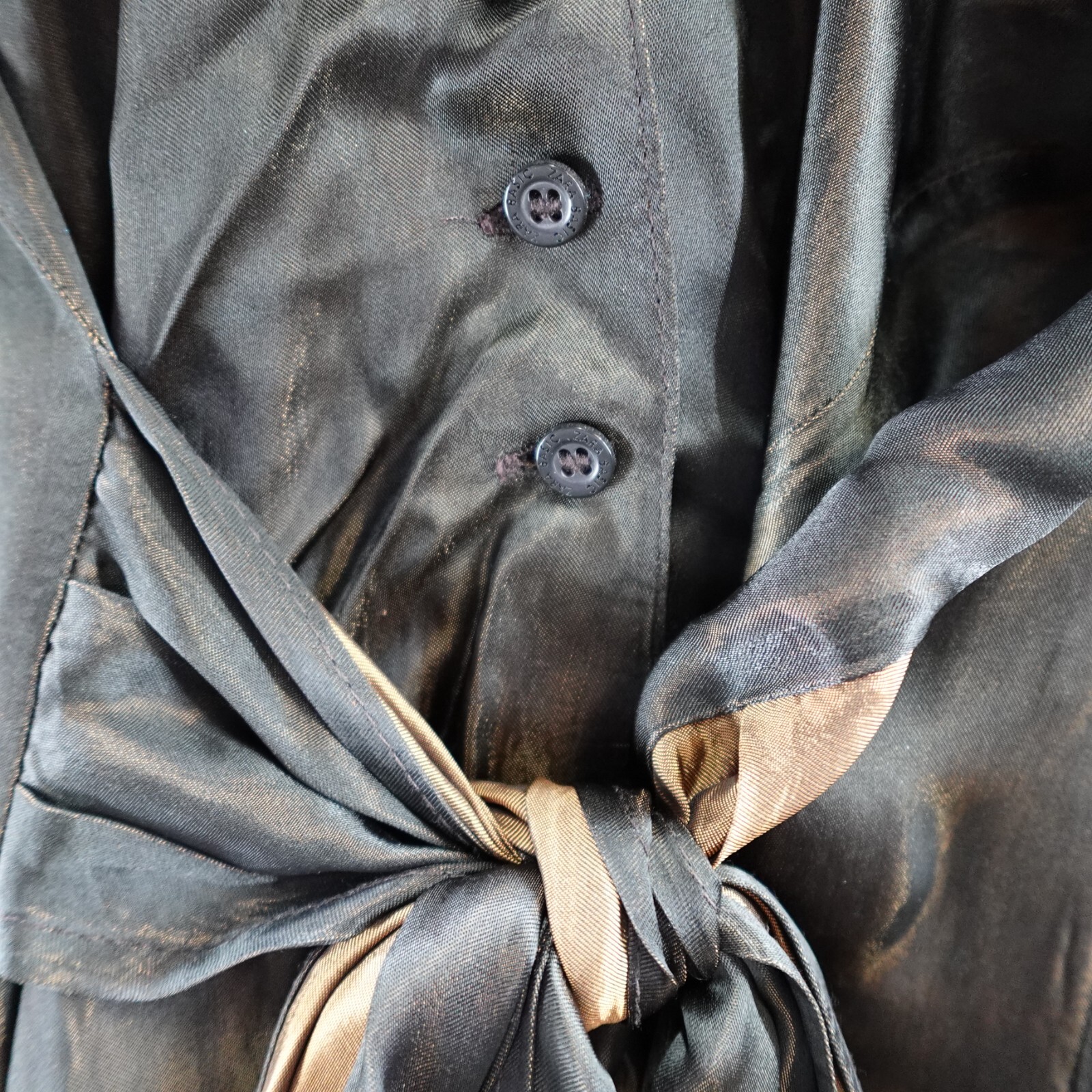 Zara Basic Blouse Women's Large Brown Button Fron… - image 6