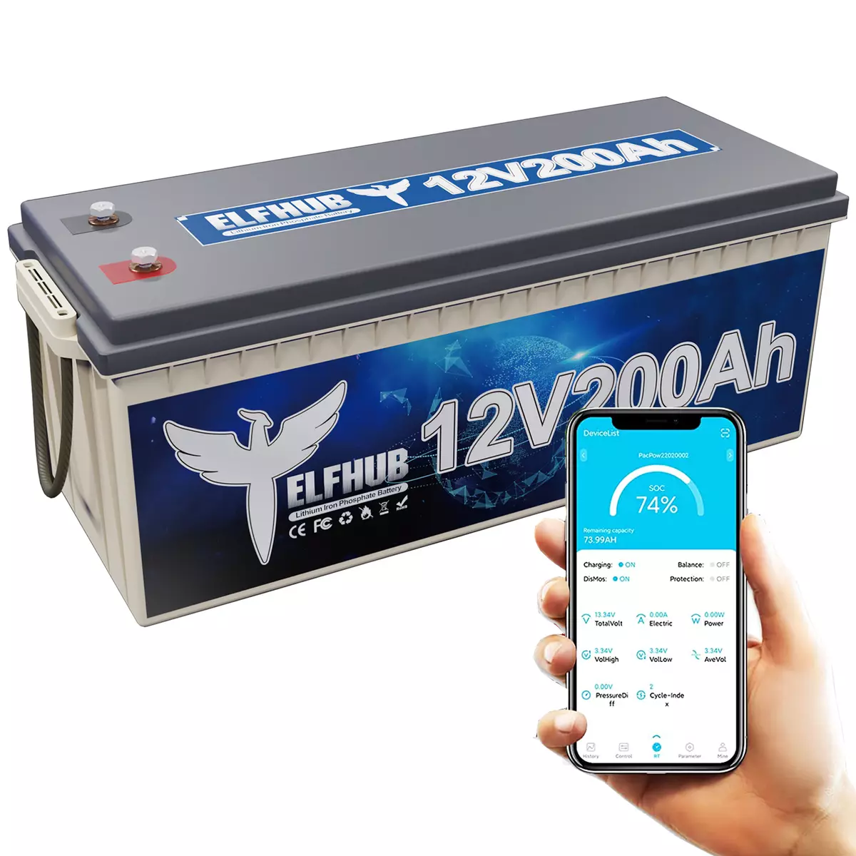 LiFePO4 Akku 12V 200Ah Lithium Batterie BMS Bluetooth Für Wohnmobile Solar  Boot