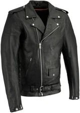 Milwaukee Leather Men's - Police Style Leather Jacket-Medium Tall -LKM1711TALL