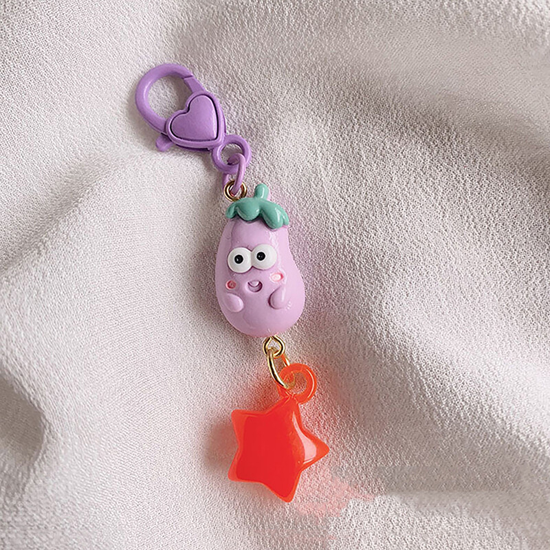 Creative Cartoon Vegetables Keychain Cute Food Keyring School Bag