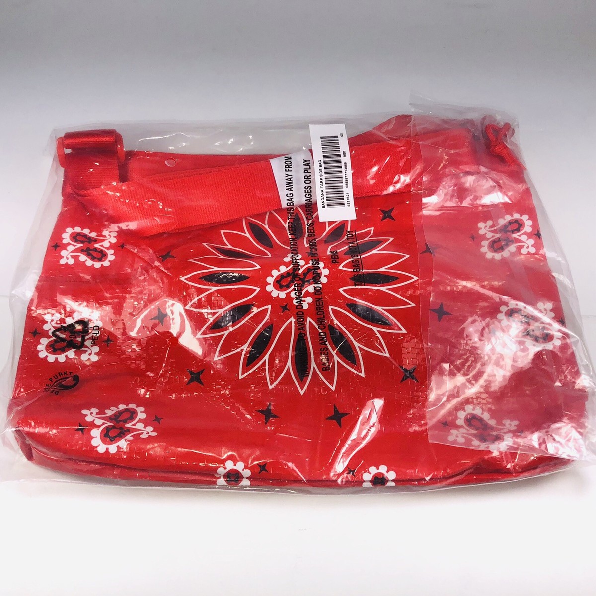 Supreme Bandana Tarp Red, White And Black Side Bag One Size Supreme Bandana Tarp Red, White And Black Side Bag One Size