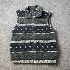 Vtg Skyr Fleece Vest Southwest Geometric Zip Up Mens M USA Made 1990s 90s