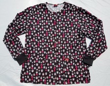 Dickies Womens Scrub Top Owl Pink Breast Cancer Ribbon Size Small Medium