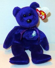 RARE TY 1997 1st Edition Princess Diana Bear Retired Beanie Baby PVC Pellets