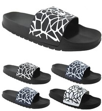  NEW MENS SLIDERS SLIP ON DESIGNER SANDALS SUMMER BEACH POOL SHOWER MULES SHOES
