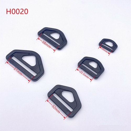 Black Plastic Triangle D Rings Loops Buckles Strap Bag Webbing 20 25 32 38 51MM - Picture 7 of 11