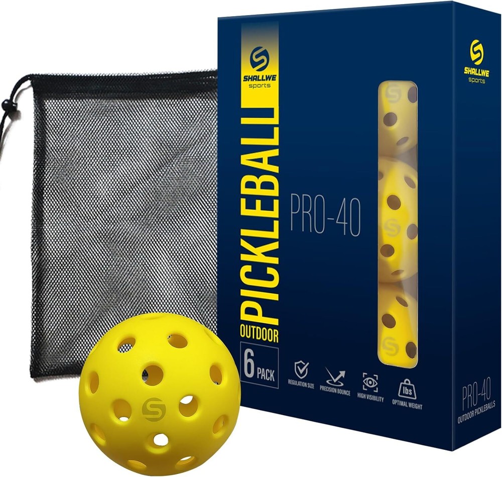 Outdoor USAPA Approved Pickleballs in 6 or 12 Pack Yellow